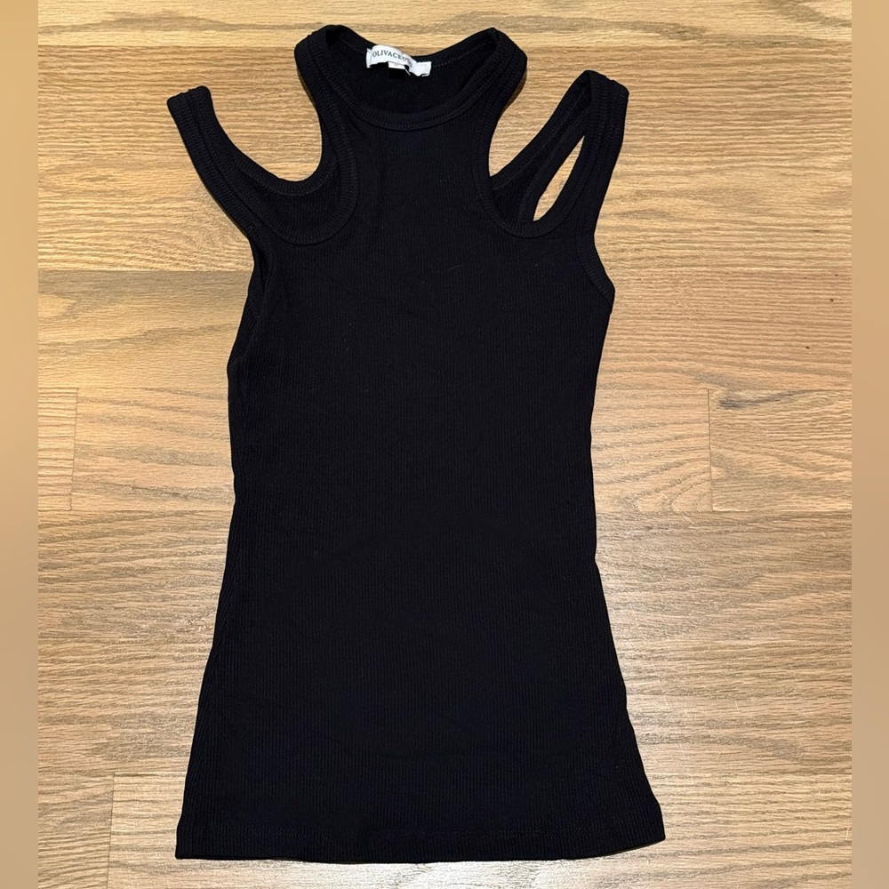 Olivaceous Black Cutout Tank Top
